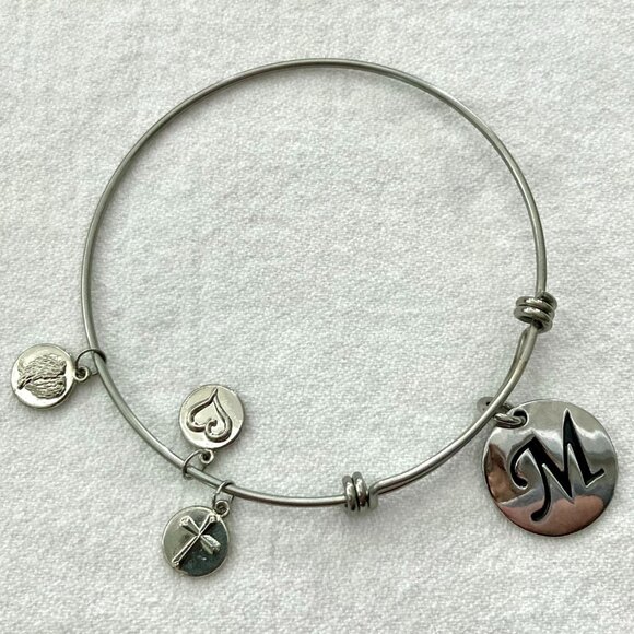 "Faith & Grace", Shields of Strength - Initial Bangle - "M" - Isaiah 43:1 - Picture 2 of 3
